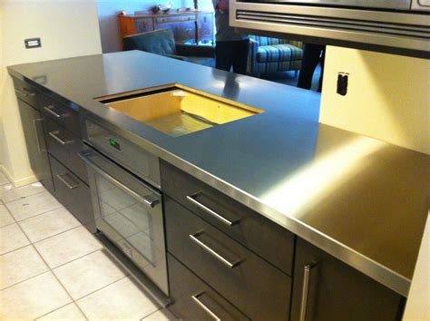 stainless steel cabinet with wood countertop|stainless steel countertops fabricator.